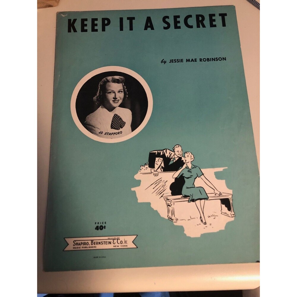Keep It A Secret Vintage 1952 Sheet Music Jessie Mae Robinson